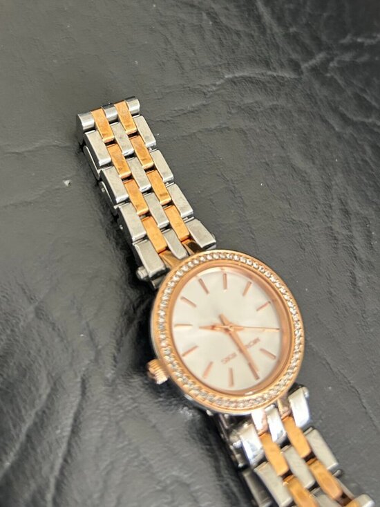 Michael Kors MK3298 Petite Darci Two-Tone Watch Crystal Bezel New Battery 7.5\